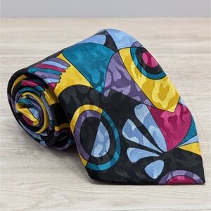 Vintage Empire High Fashion Tie 90s Abstract Geometric Bold Retro Menswear